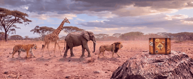 Animated clip: Wild Animals golf ball AI video