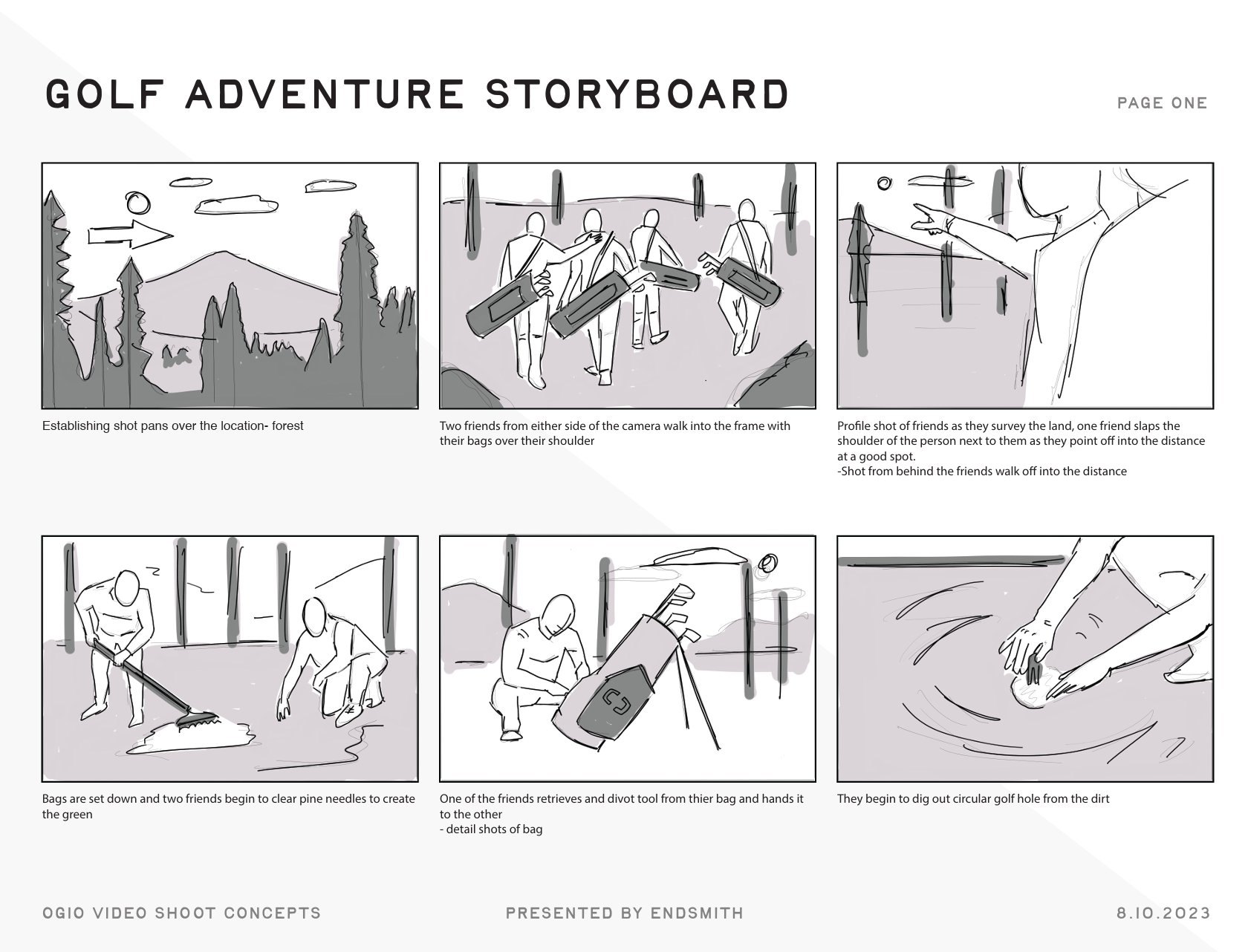 Golf Adventure storyboard, page two