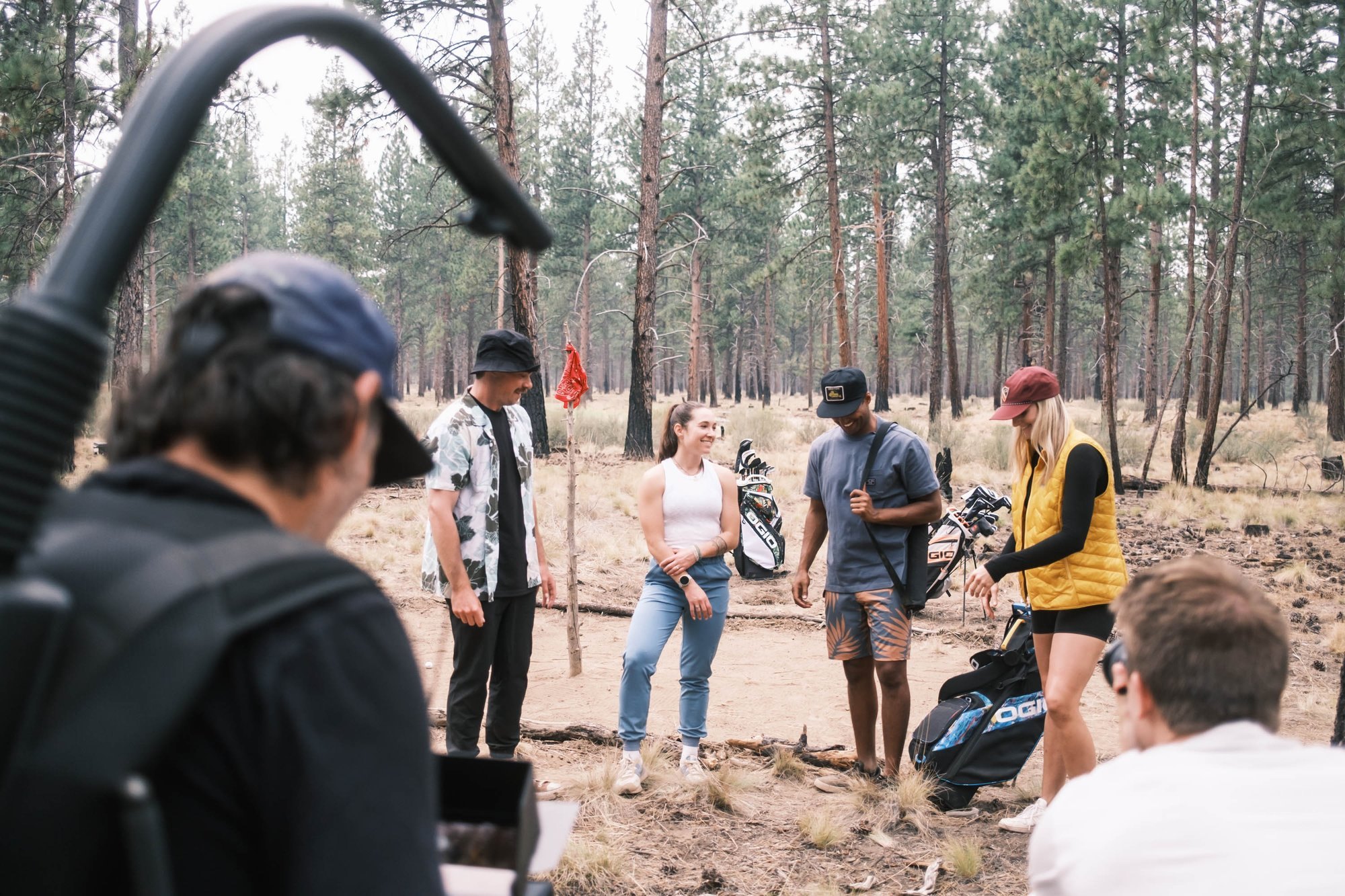Behind the scenes: crew filming the cast