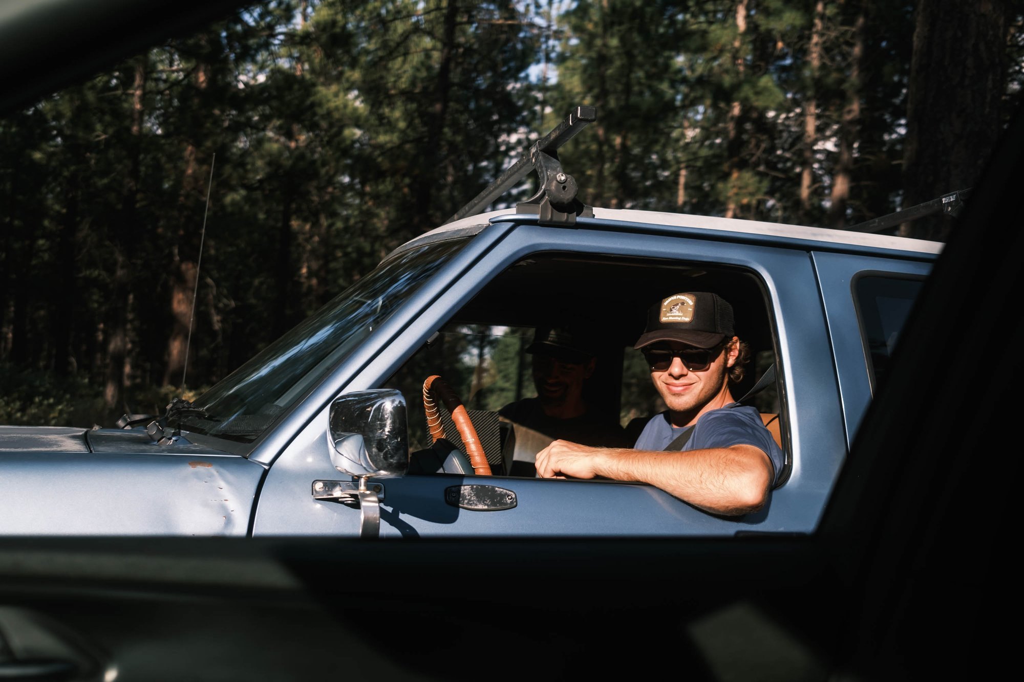 Driver in a vintage truck