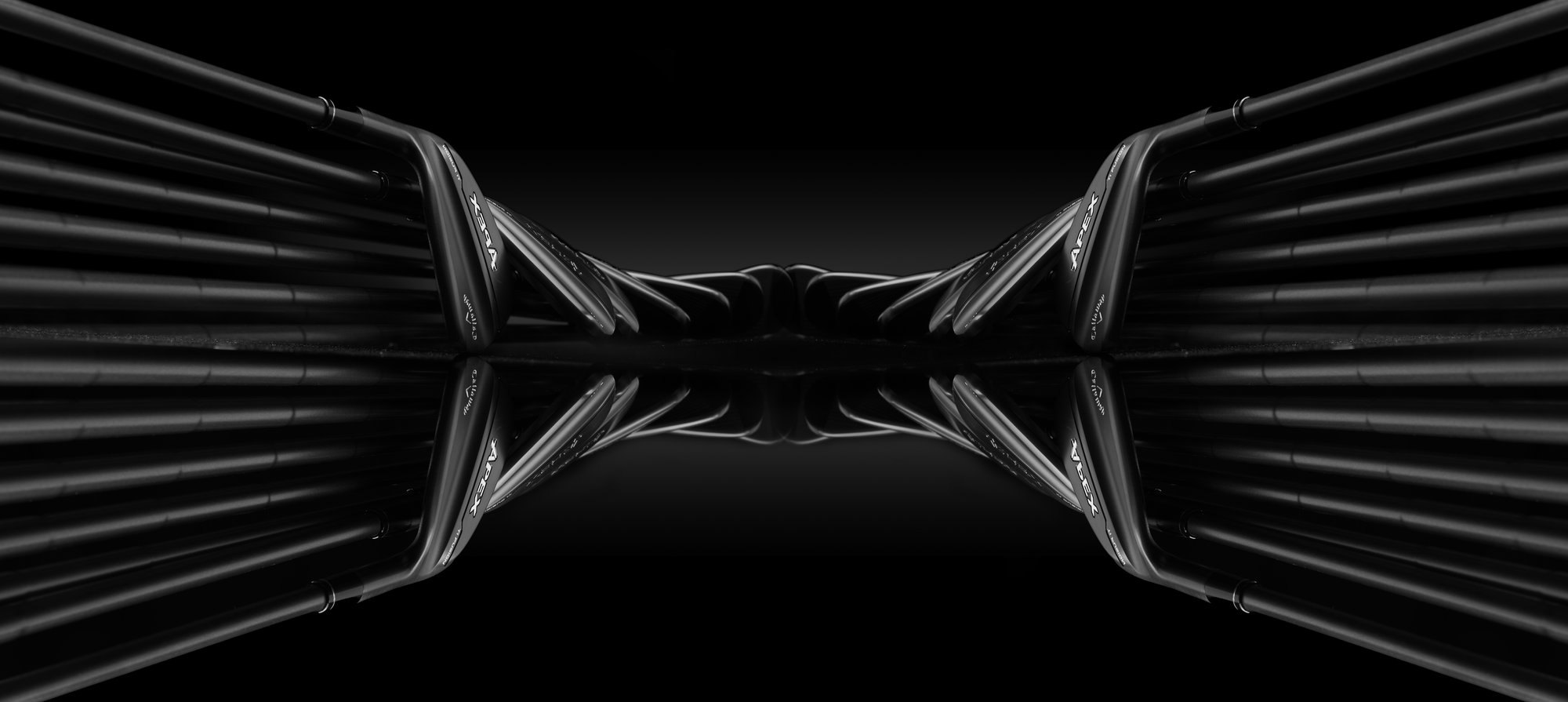 Apex Ti Fusion irons, mirrored studio shot